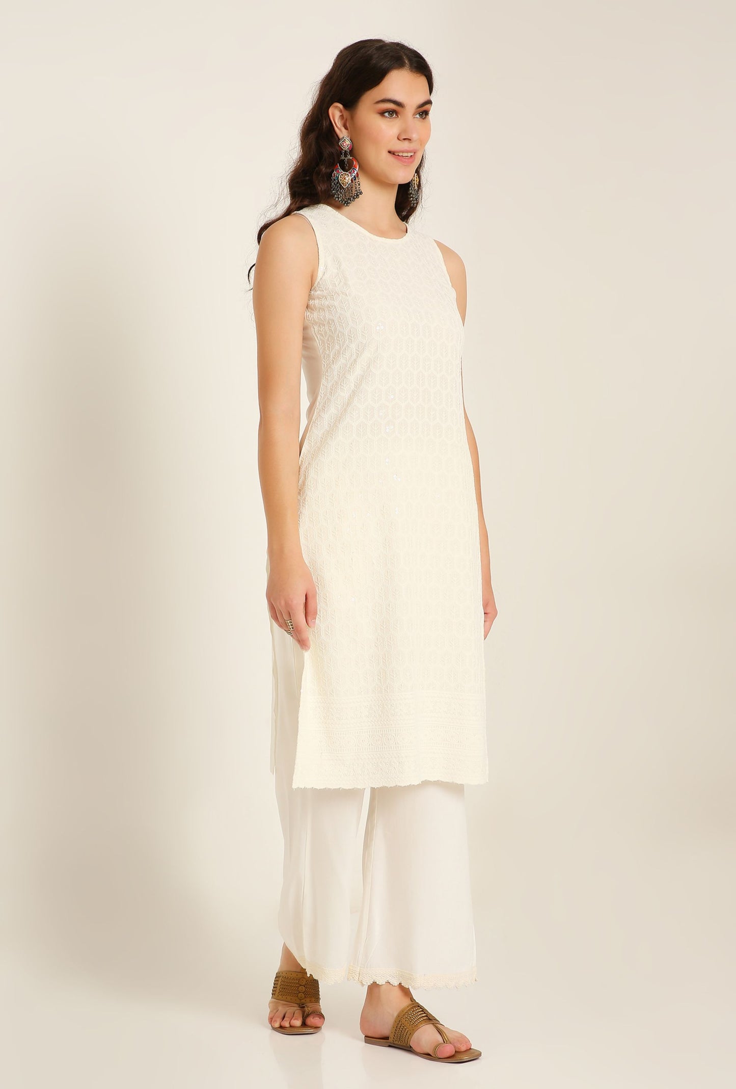 Women's Embroidered Rayon  Kurta Palazzo and Dupatta Set