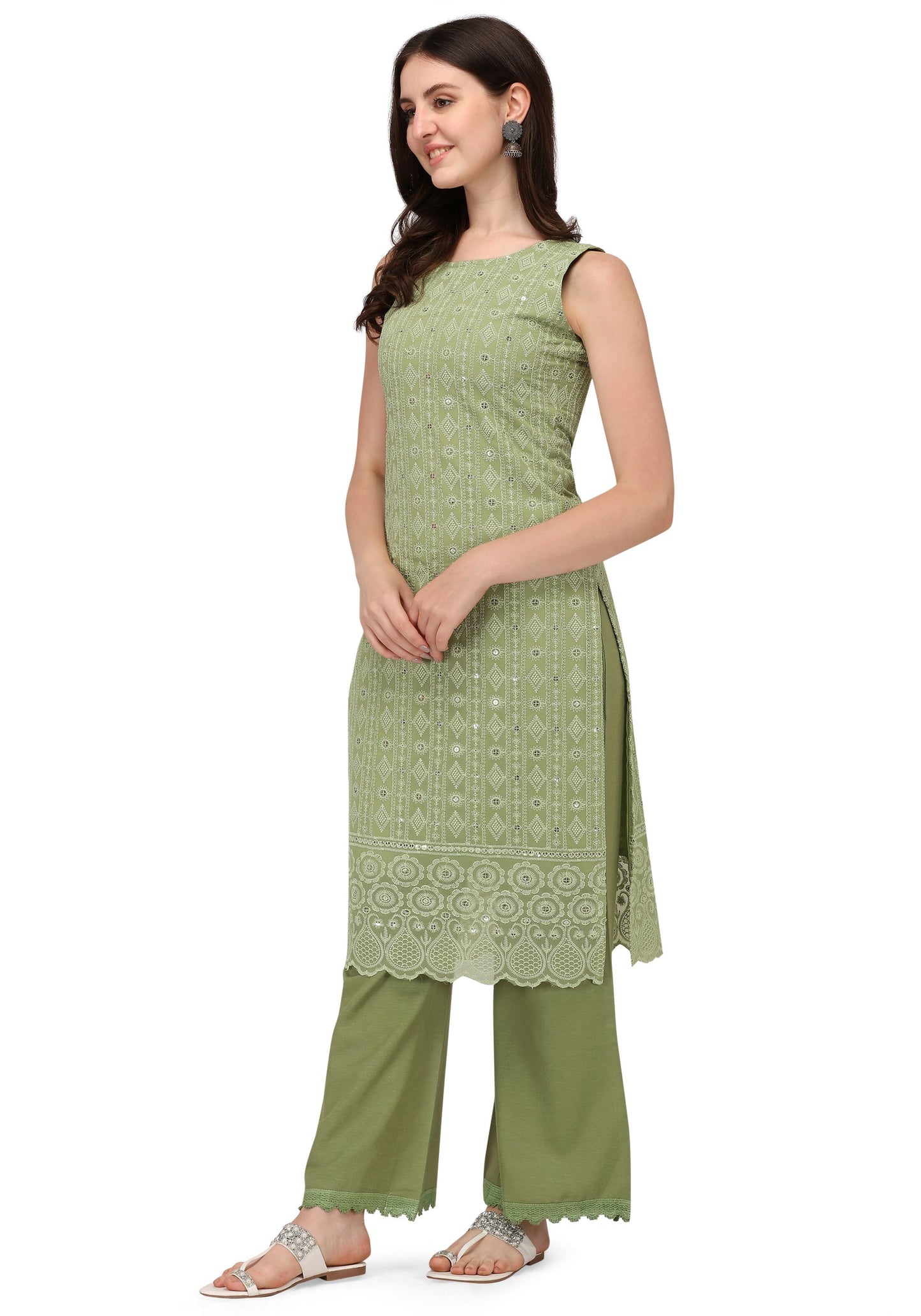 Women's Schiffily Georgette Kurta and Palazzo Set