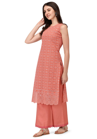 Women's Schiffily Georgette  Kurta and Palazzo Set