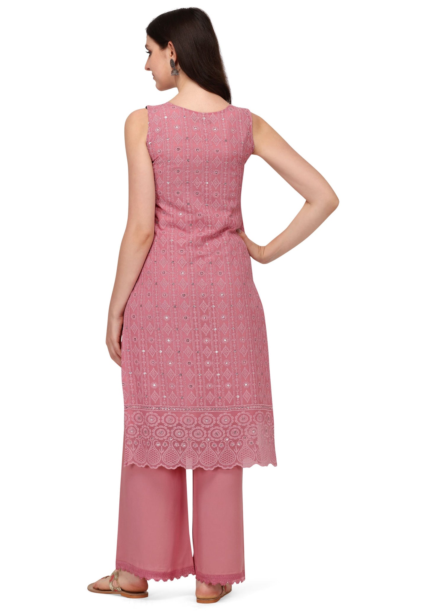 Women's Schiffily Georgette  Kurta and Palazzo Set