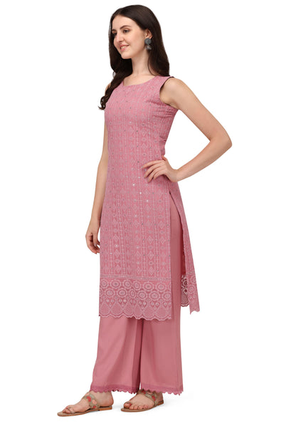 Women's Schiffily Georgette  Kurta and Palazzo Set