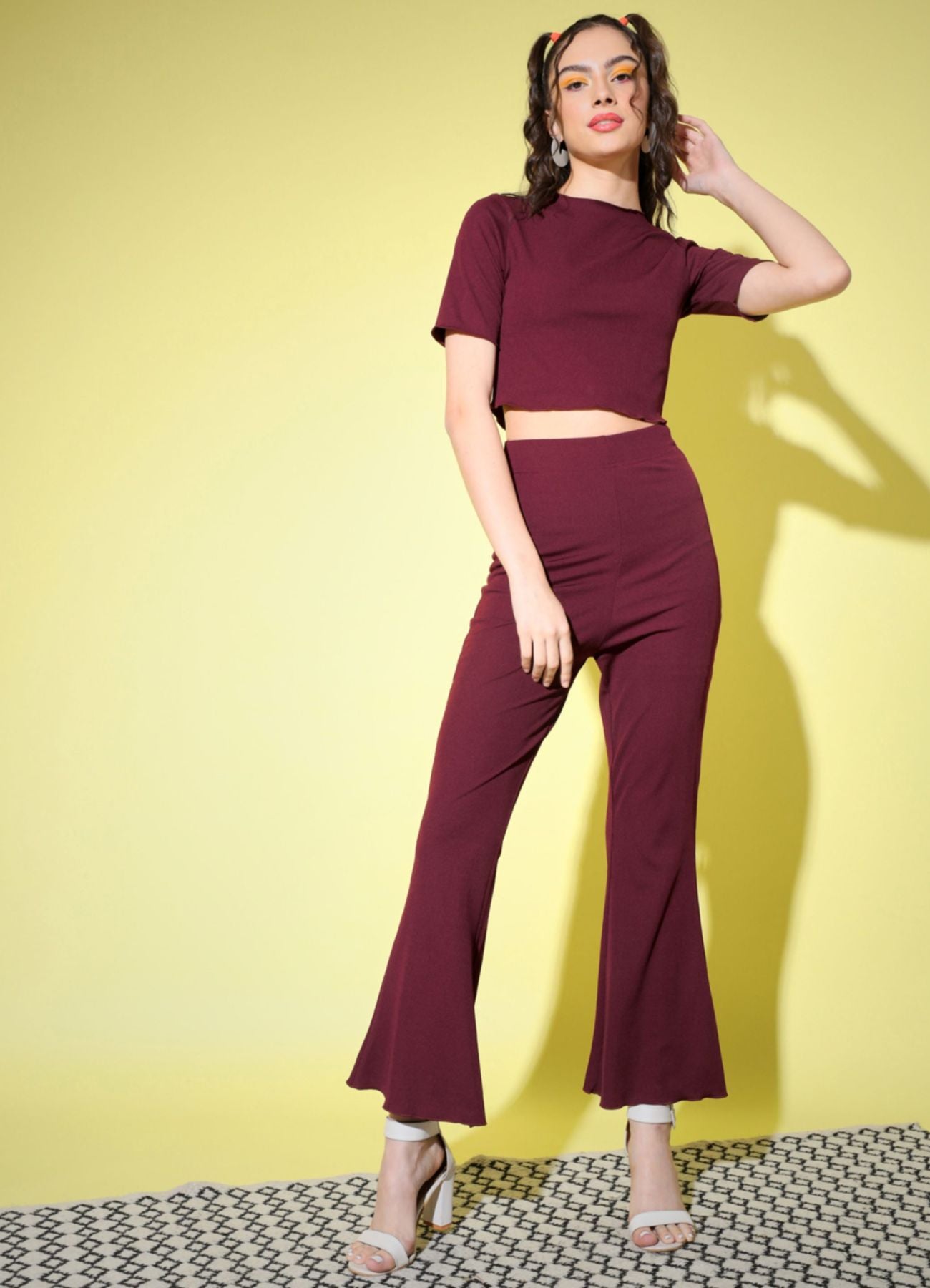 Women's Polyester Bodycon Co-ord Set