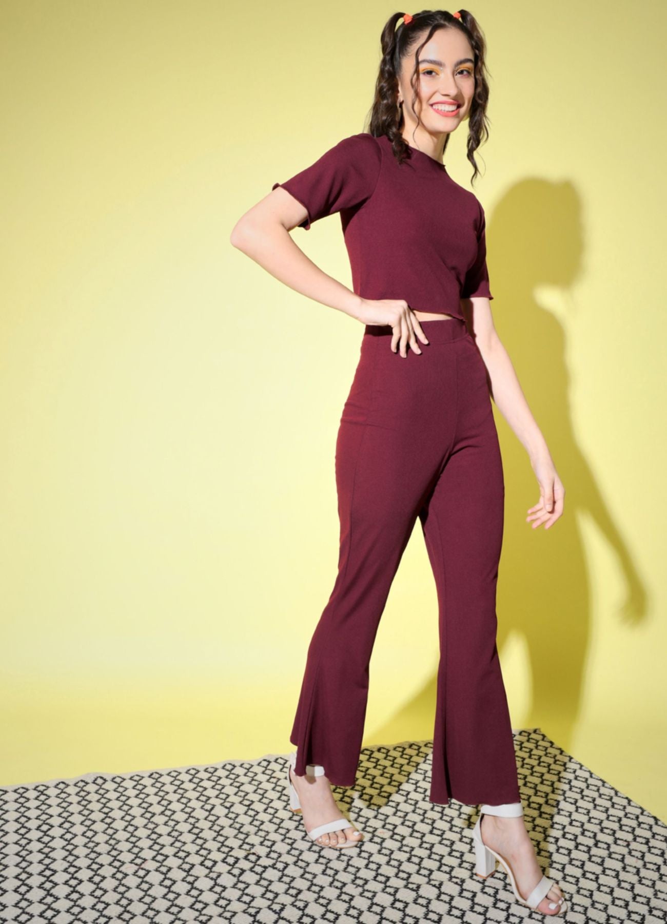 Women's Polyester Bodycon Co-ord Set