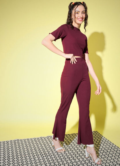 Women's Polyester Bodycon Co-ord Set