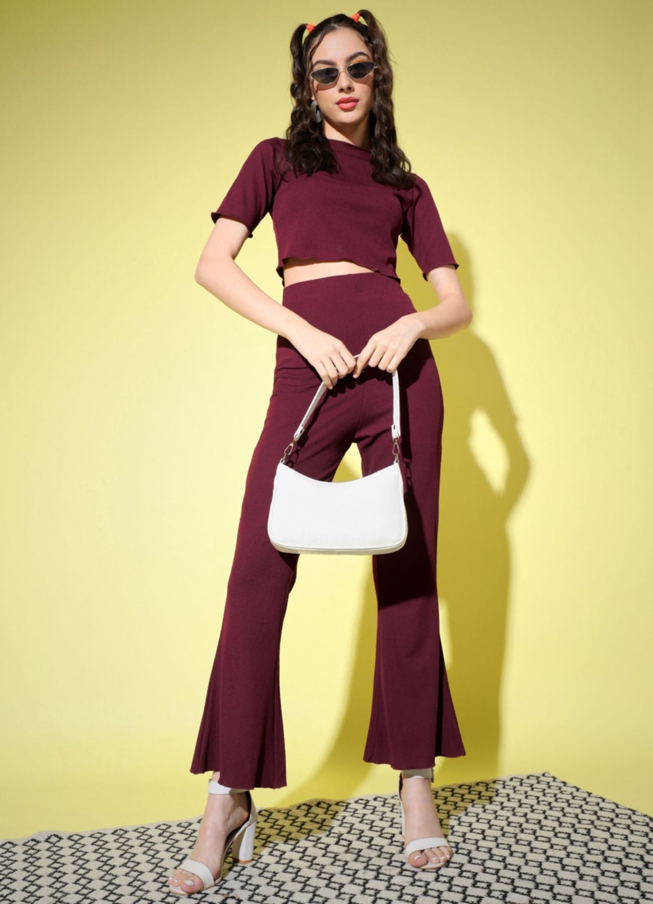 Women's Polyester Bodycon Co-ord Set