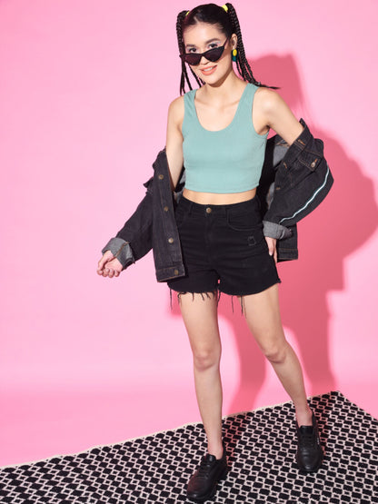 Women's Casual No Sleeve Solid  Pista Top