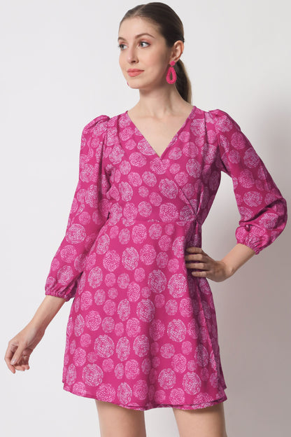 Women's Crepe Fit and Flare Dress