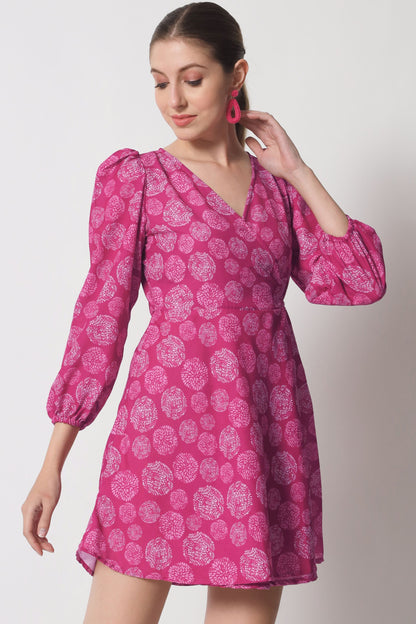 Women's Crepe Fit and Flare Dress