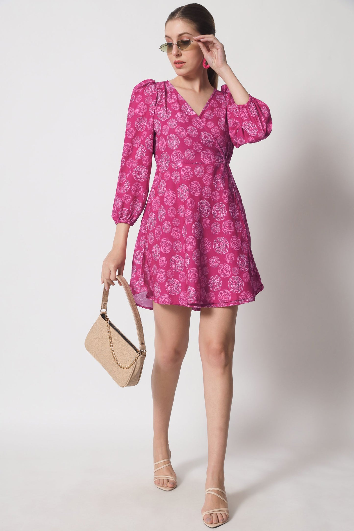 Women's Crepe Fit and Flare Dress