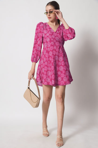 Women's Crepe Fit and Flare Dress