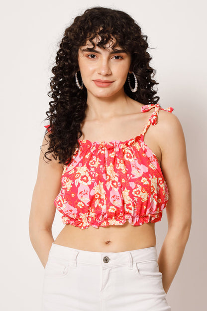 Women's  Beach Wear No Sleeve Printed WaterMelon Pink Top