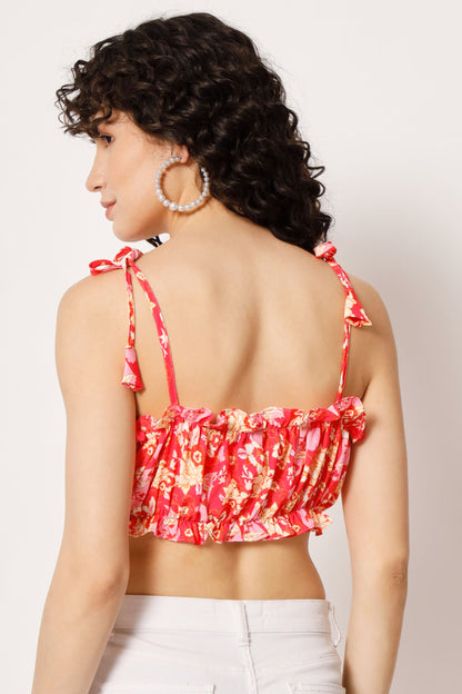 Women's  Beach Wear No Sleeve Printed WaterMelon Pink Top