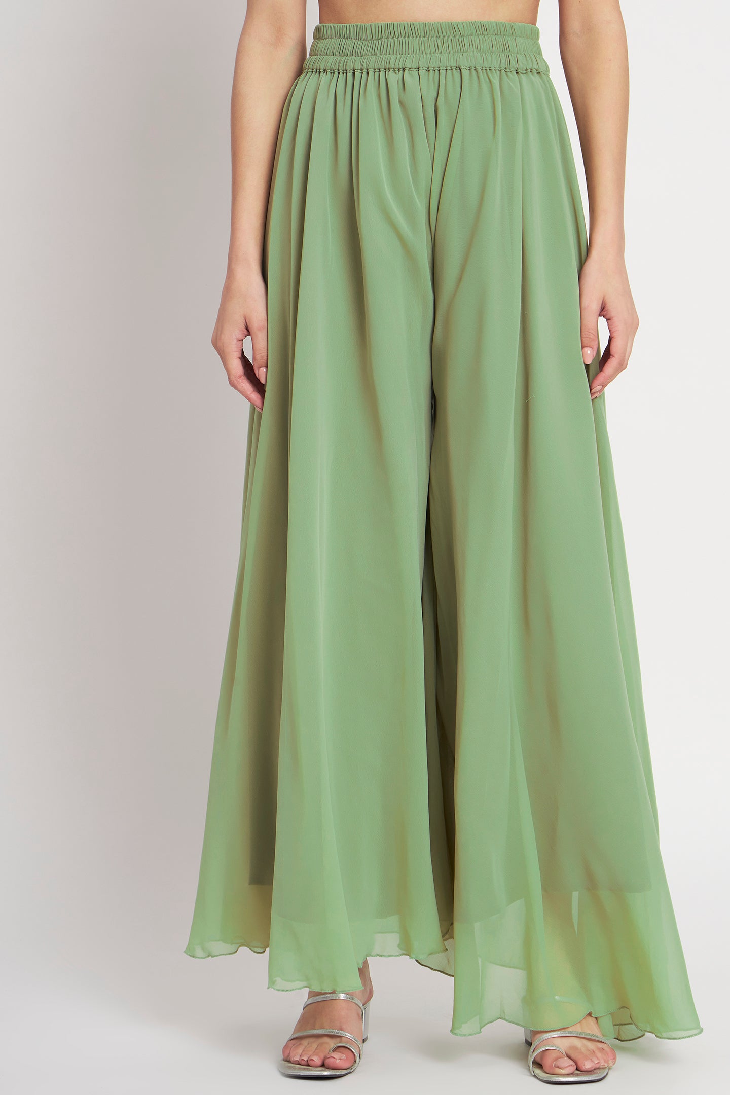 Women's Embroidered Georgette  Kurta Palazzo and Dupatta Set