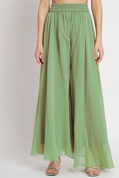 Women's Embroidered Georgette  Kurta Palazzo and Dupatta Set