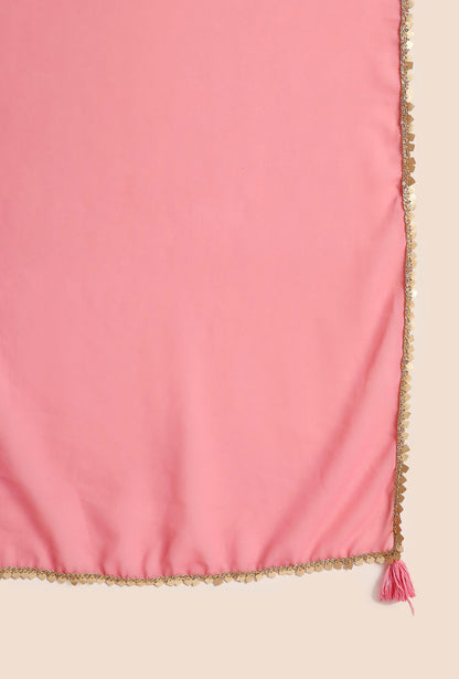 Women's Embroidered Georgette  Kurta and Sharara Set