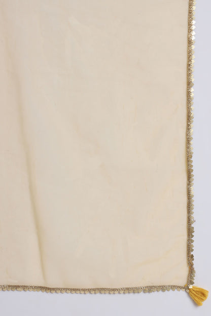 Women's  Embroidered Silk Blend Kurta Pyjama & Dupatta Set