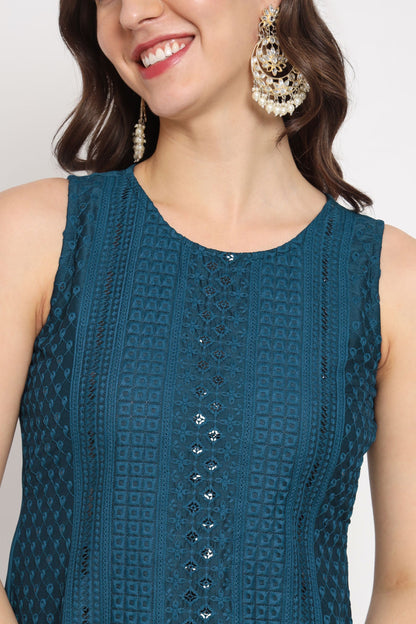 Women's Embroidered Silk Blend Kurta Pyjama & Dupatta Set