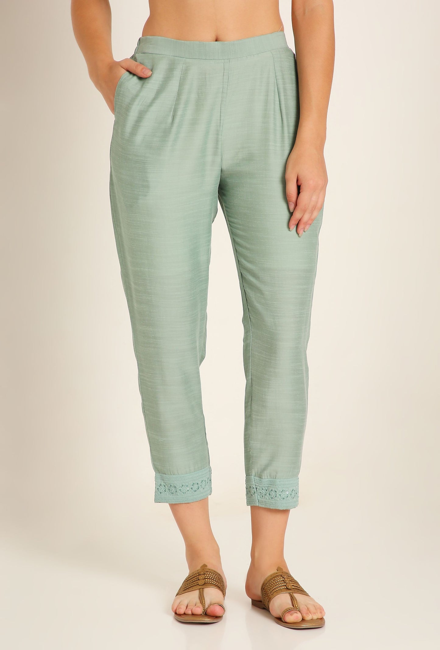 Women's Embroidered Silk Blend Kurta Pyjama & Dupatta Set