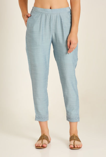 Women's Embroidered Silk Blend Kurta Pyjama & Dupatta Set