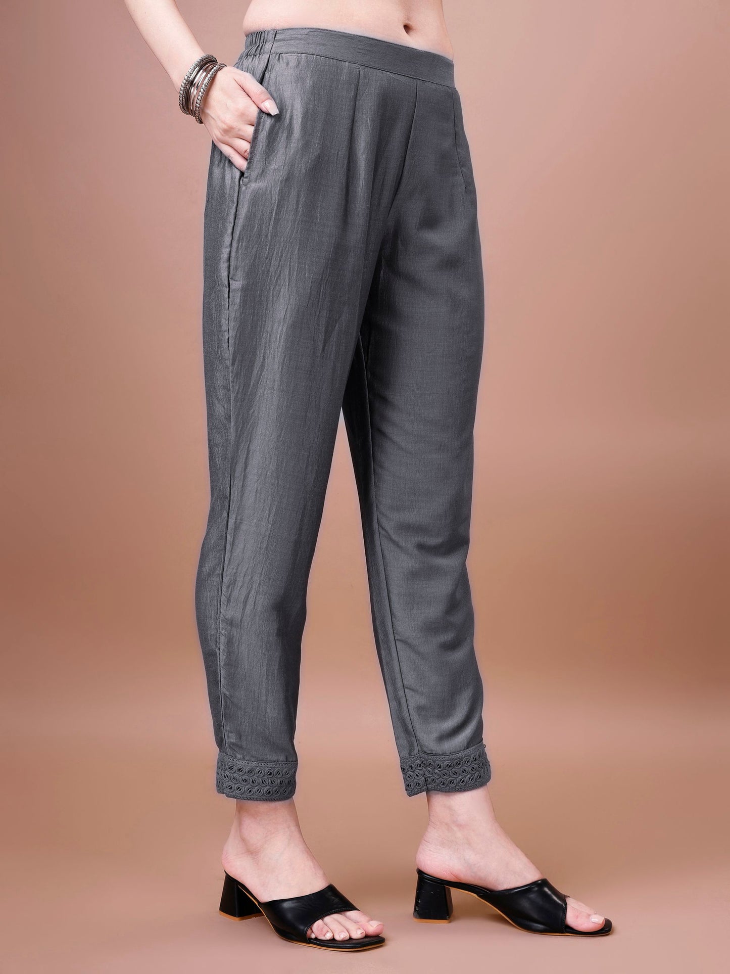 Women's Embroidered Silk Blend Kurta Pyjama & Dupatta Set