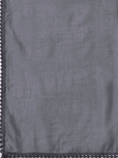 Women's Embroidered Silk Blend Kurta Pyjama & Dupatta Set