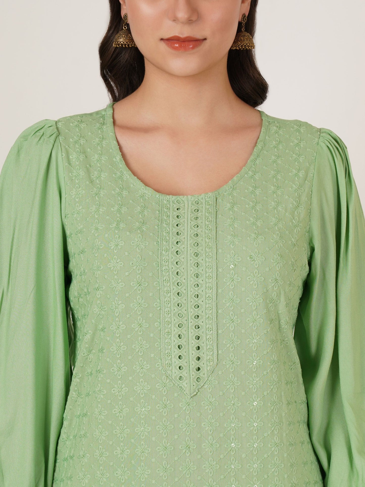 Women's  Embroidered Rayon Kurta Pyjama & Dupatta Set