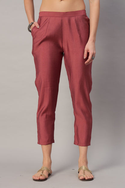 Women's Embroidered Silk Blend  Kurta Pyjama & Dupatta Set