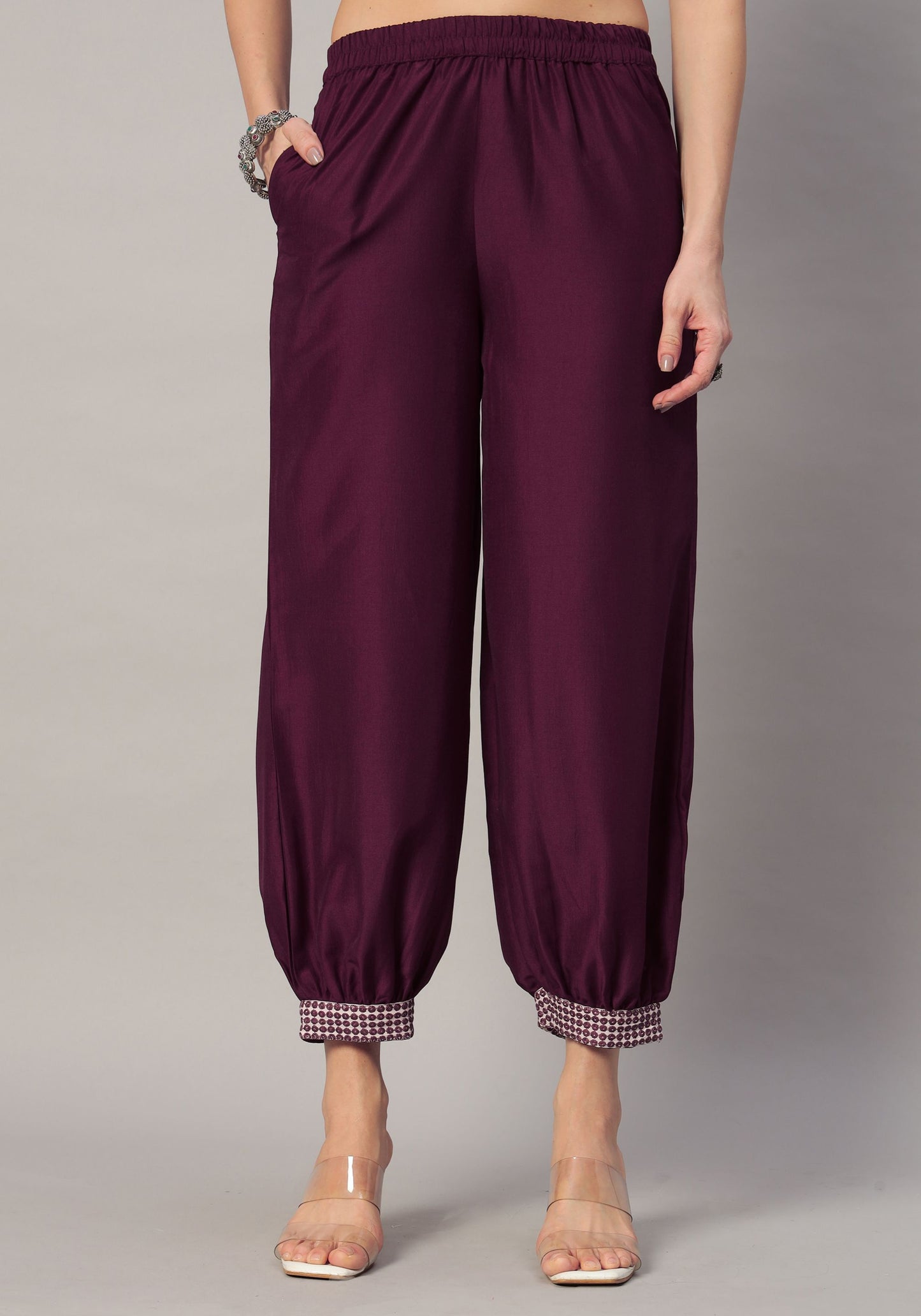 Women's  Embroidered Viscose Kurta Dhoti Pant & Dupatta Set