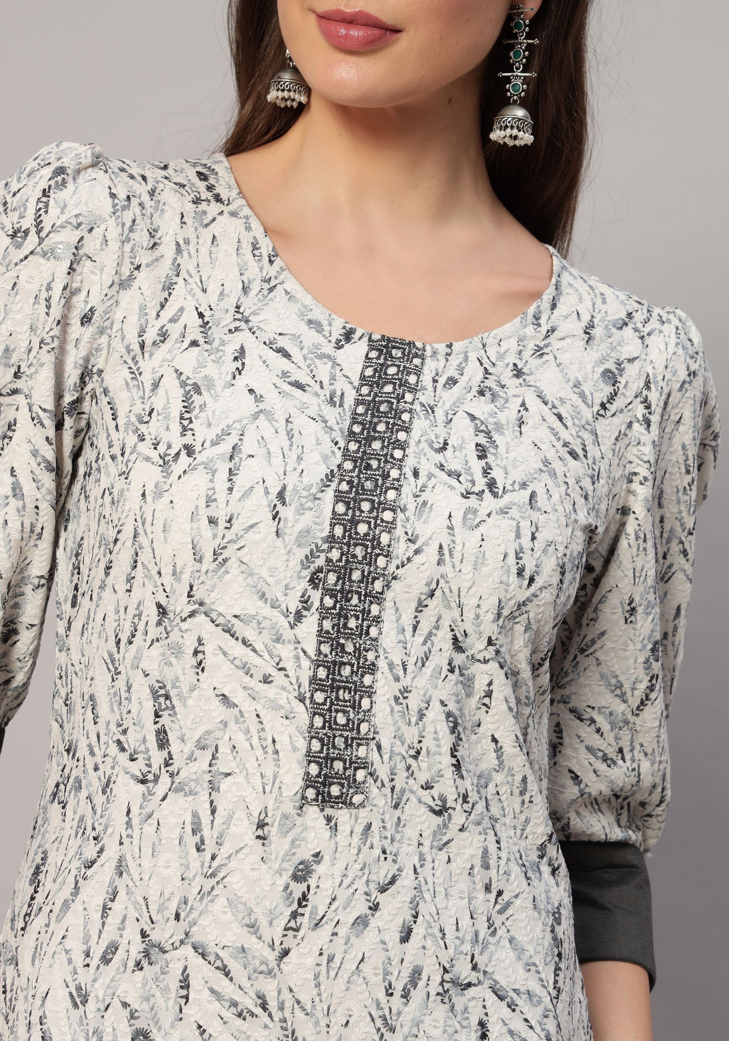 Women's  Embroidered Viscose Kurta Dhoti Pant & Dupatta Set