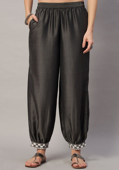 Women's  Embroidered Viscose Kurta Dhoti Pant & Dupatta Set