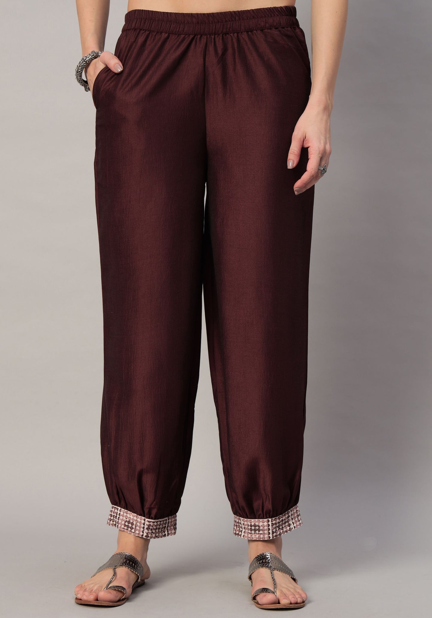 Women's  Embroidered Viscose Kurta Dhoti Pant & Dupatta Set