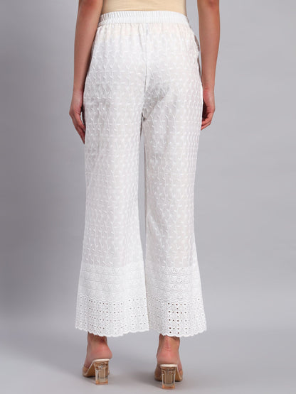Women's Ice Cream Cone Design Embroidered Chikankari Palazzo