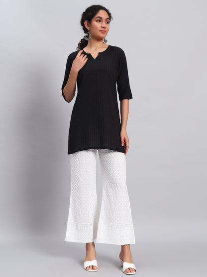 Women's Corn and Borer Design Embroidered Chikankari Palazzo