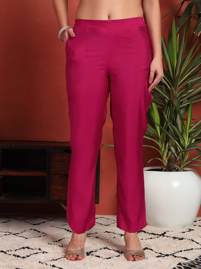 Women's Silver Embellished Georgette Kurta, Pyjama & Dupatta Set