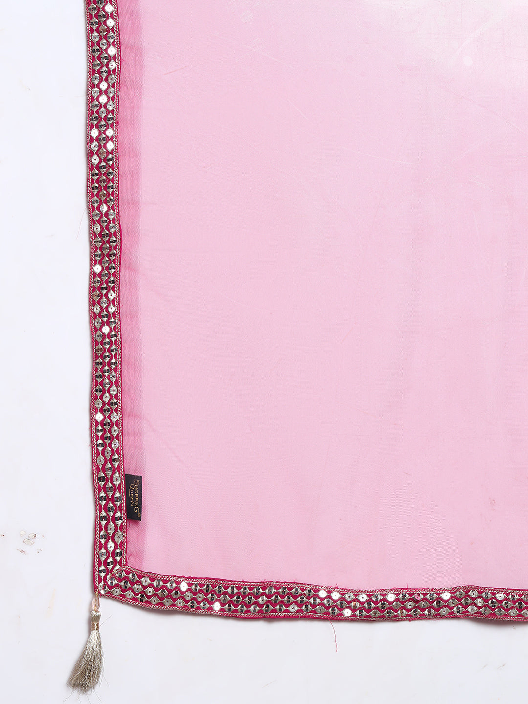 Women's Silver Embellished Georgette Kurta, Pyjama & Dupatta Set