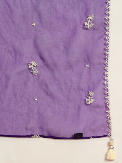 Women's Embroidered Silk Kurta, Pyjama & Dupatta Set