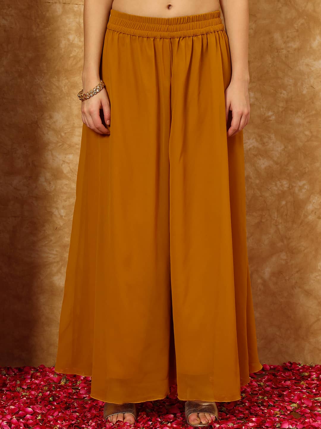 Women's Embroidered Georgette Kurta and Palazzo Set