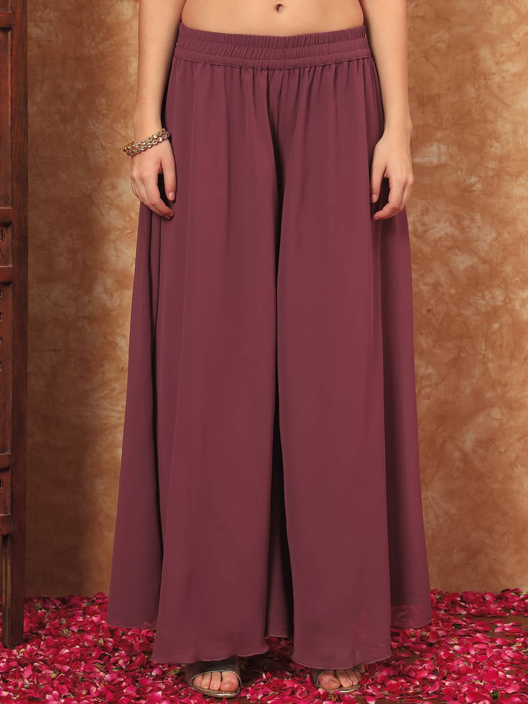 Women's Embroidered Georgette Kurta and Palazzo Set