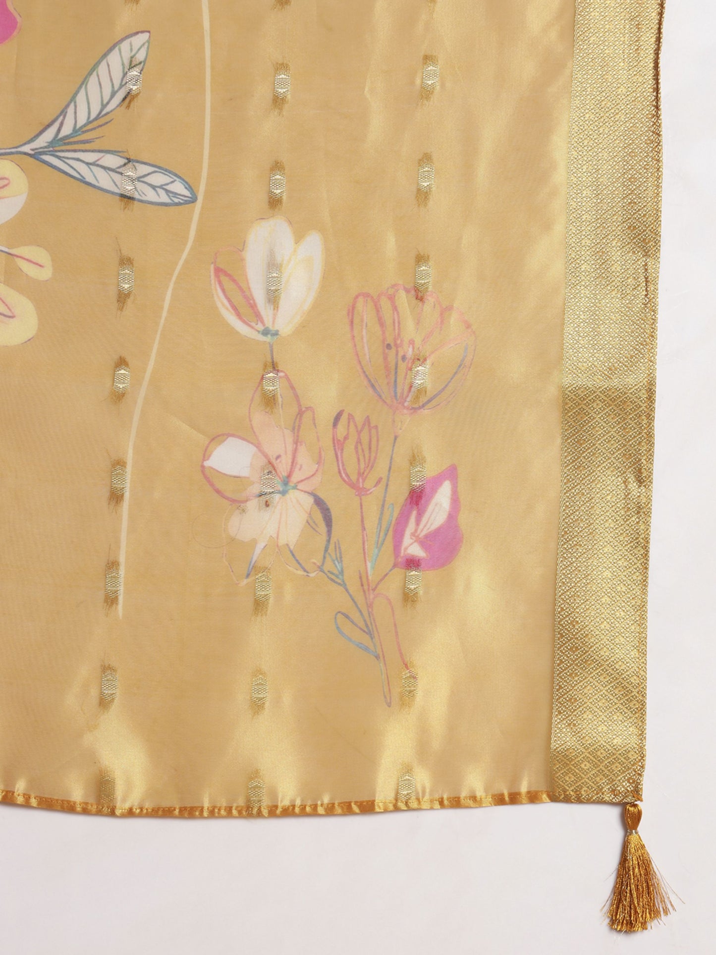 Mustard Schiffily Viscose Women's Kurta, Pyjama & Dupatta Set