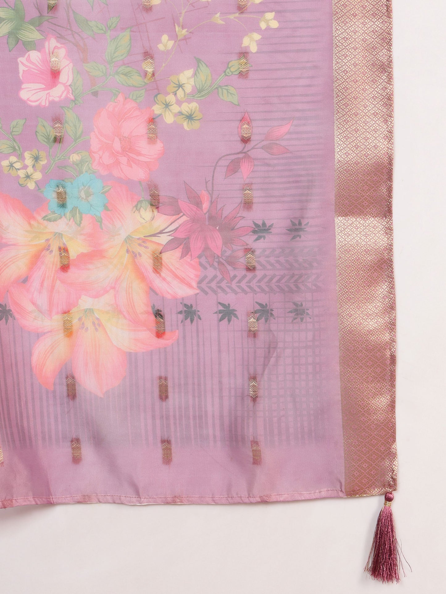 Deep Ruby Embroidered Viscose Women's Kurta, Pyjama & Dupatta Set