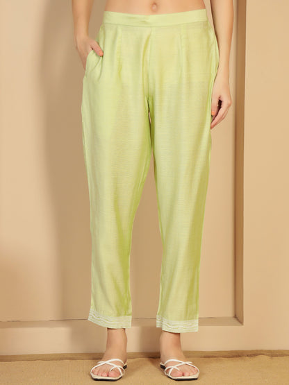 Pastel Green Embroidered Viscose Women's Kurta, Pyjama & Dupatta Set