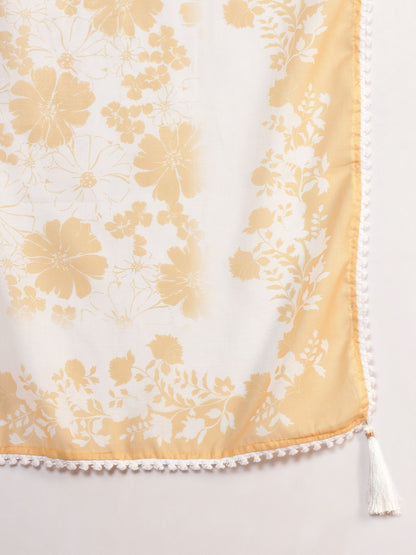 Daisy Yellow Embroidered Viscose Women's Kurta, Pyjama & Dupatta Set