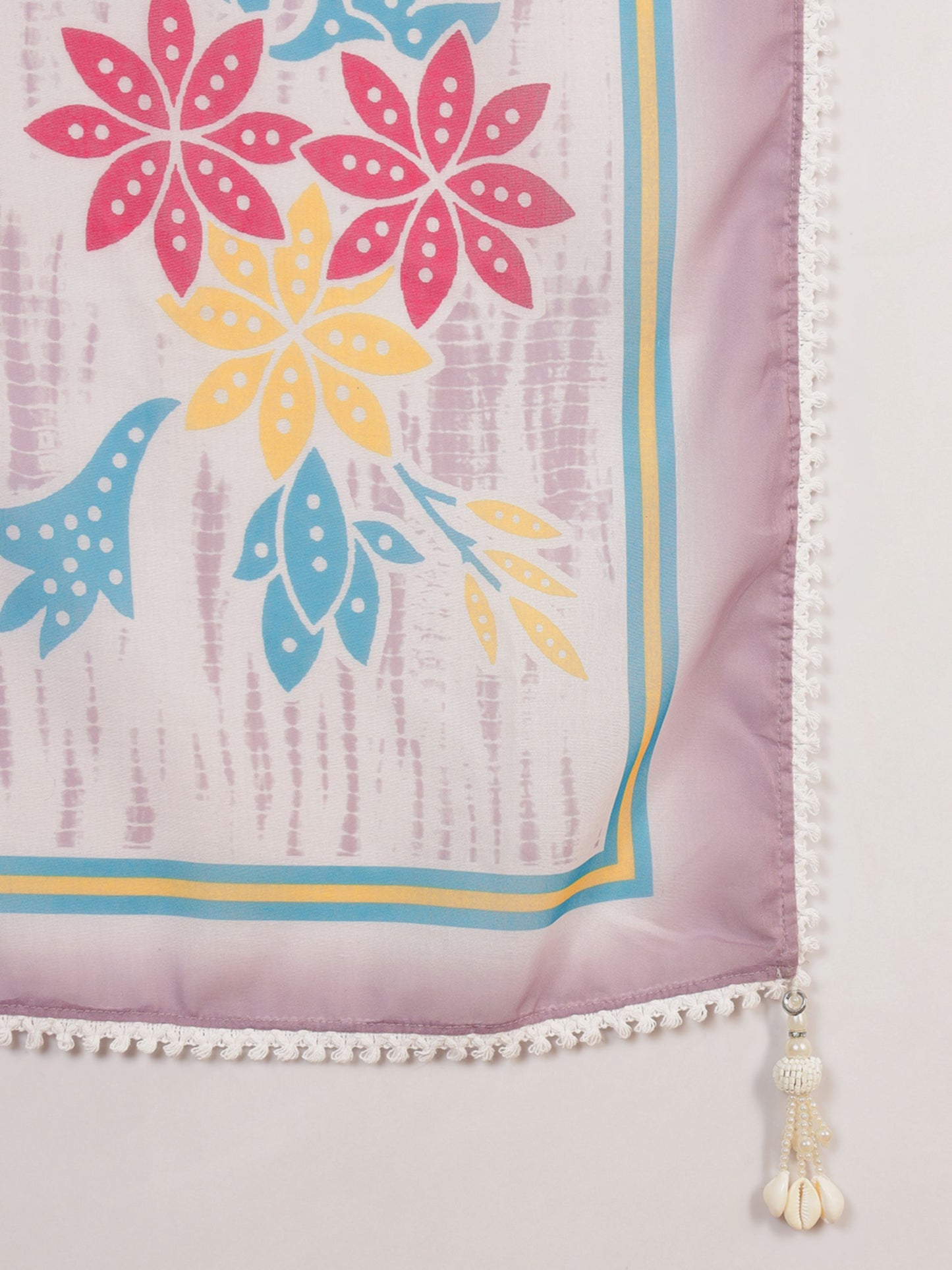 Heather Purple Embroidered Viscose Women's Kurta, Pyjama & Dupatta Set