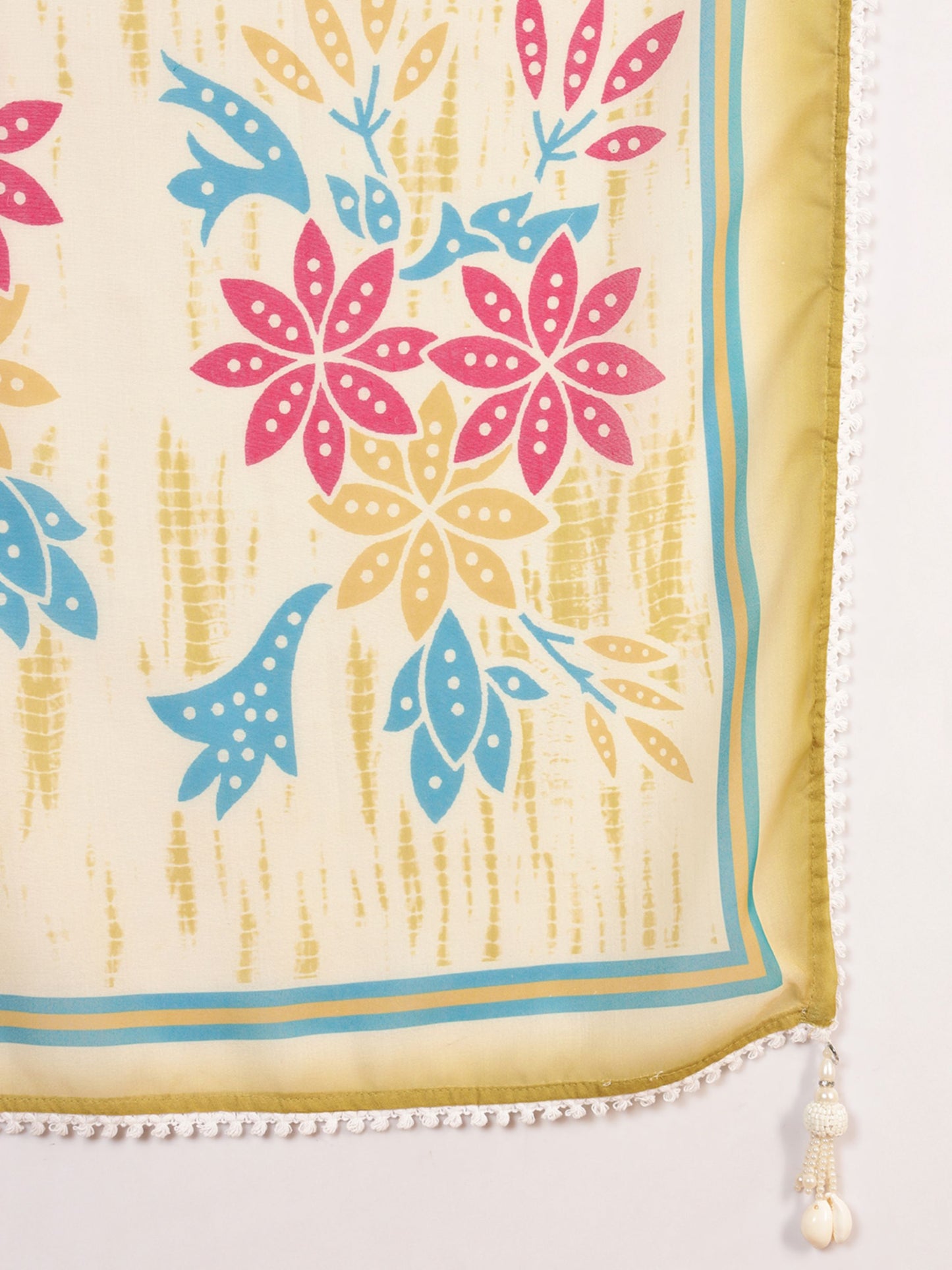 Dijon Yellow Embroidered Viscose Women's Kurta, Pyjama & Dupatta Set