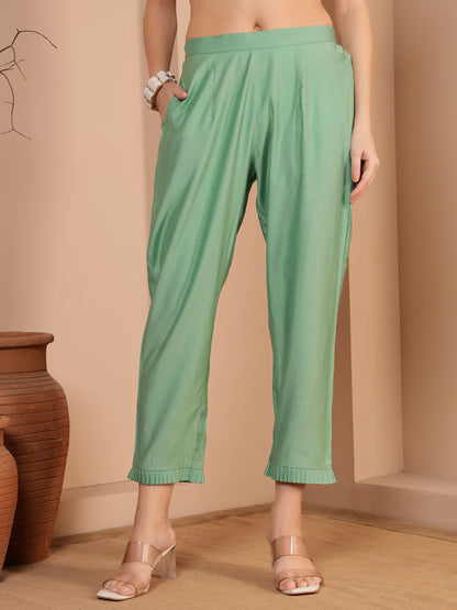 Mint Green Embroidered Viscose Women's Kurta, Pyjama & Dupatta Set