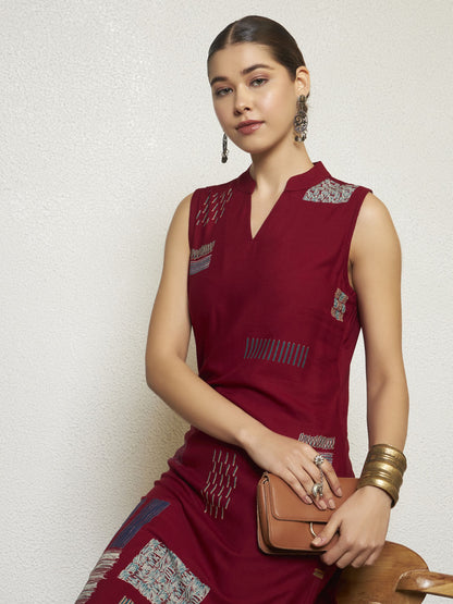 Navy Blue Printed Rayon Women's Kurta and Palazzo Set